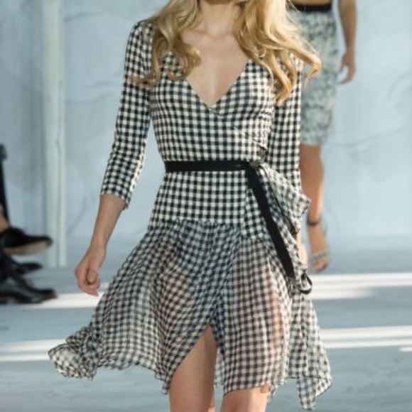 Diane von Furstenberg Riviera Gingham Wrap Dress DVF - Picture 4 of 8